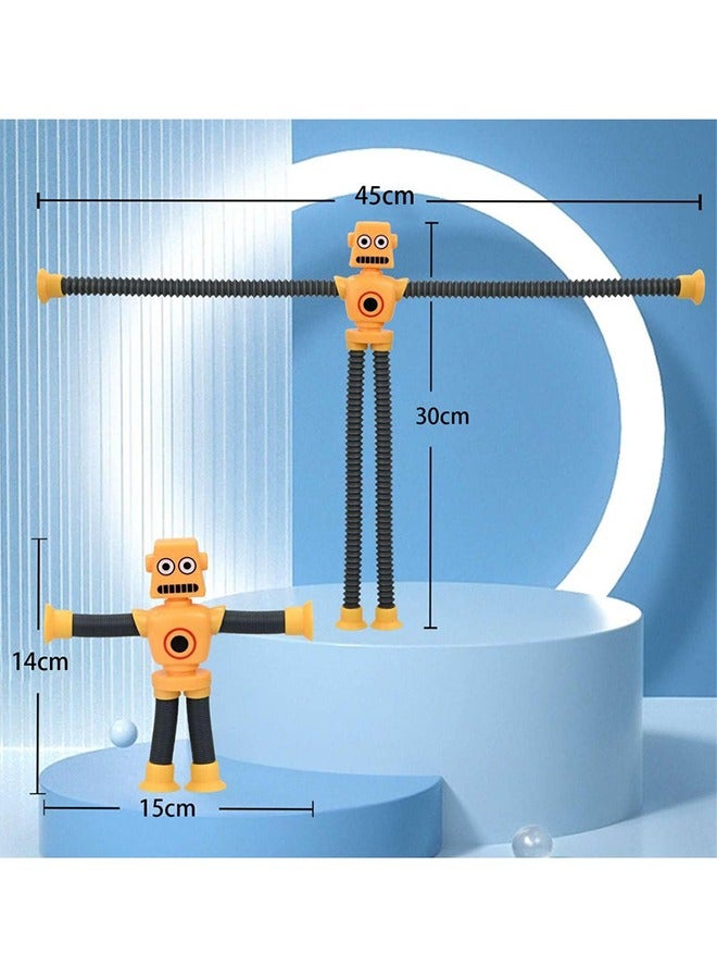 مجموعة من 4 ألعاب روبوتية تلسكوبية بأكواب شفط، تُنمّي المهارات الحركية الدقيقة للأطفال الصغار وتُساعد على التعلم الإبداعي، ألعاب حسية لمرضى التوحد للأطفال من سن 3 إلى 6 سنوات، هدايا حفلات للأولاد والبنات (متعددة الألوان) - Image 3