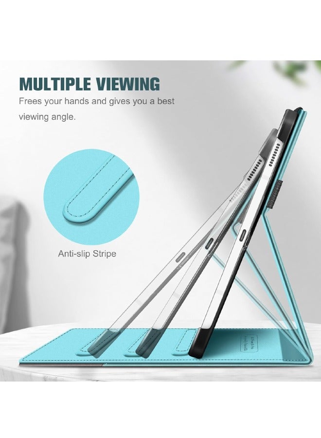 Samsung Galaxy Tab S9 FE 5G 10.9 inch/Galaxy Tab S9 11 inch 2023 Case, Multi-Angle Viewing Protective Leather Case with Pocket, Durable Shockproof Cover for Samsung Galaxy Tab S9/S9 FE 2023,Turquoise - Image 4