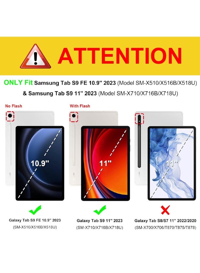 Samsung Galaxy Tab S9 FE 5G 10.9 inch/Galaxy Tab S9 11 inch 2023 Case, Multi-Angle Viewing Protective Leather Case with Pocket, Durable Shockproof Cover for Samsung Galaxy Tab S9/S9 FE 2023,Turquoise - Image 3