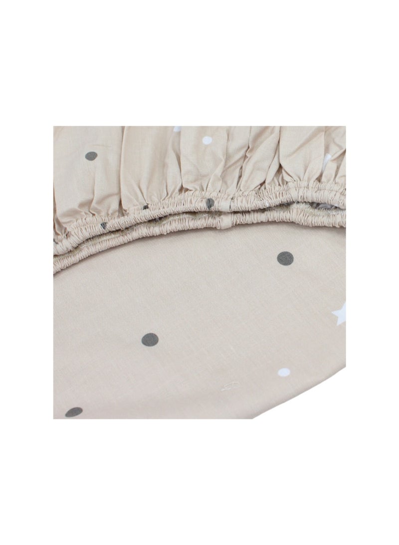 Berceau Cotton Bed Sheets – Coffee with Stars Print - Image 2