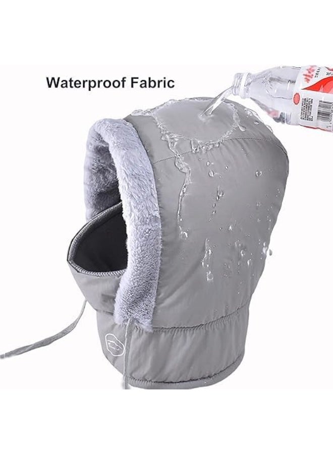 SYOSI Unisex Winter Balaclava, One-Piece Fleece Hooded Face Mask, Thermal Windproof Snow Mask with Earmuff Protection, Full Face Coverage for Skiing, Snowboarding, Motorcycling, Outdoor Winter Sports (Gray) - Image 5