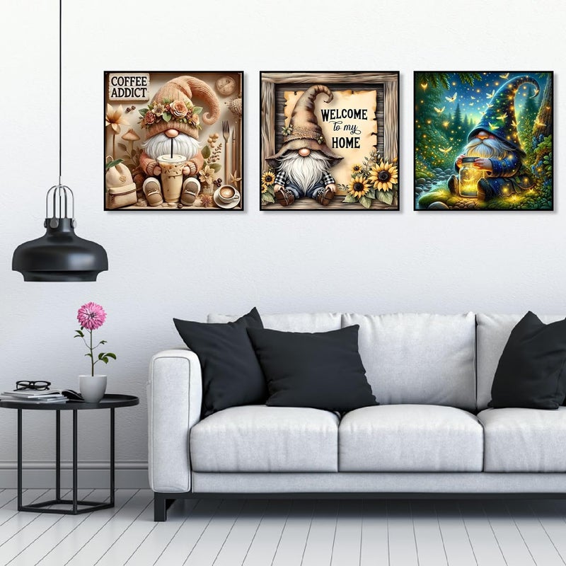 NEGEKFKX 6 Pack Gnome Diamond Art Kits for Adults Beginners,Diamond Painting Kits for Adults,5D Full Drill DIY Diamond Dot Gem Art Kit Wall Home Decor Arts Craft 12x12 inch - Image 3