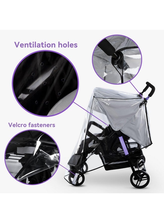 bemece Double Stroller Rain Cover, Weather Shield Double Stroller for Side by Side Seats Twin Stroller, Baby Outdoor Activities Accessories, Protects Children from Rain, Snow, Wind - Image 2