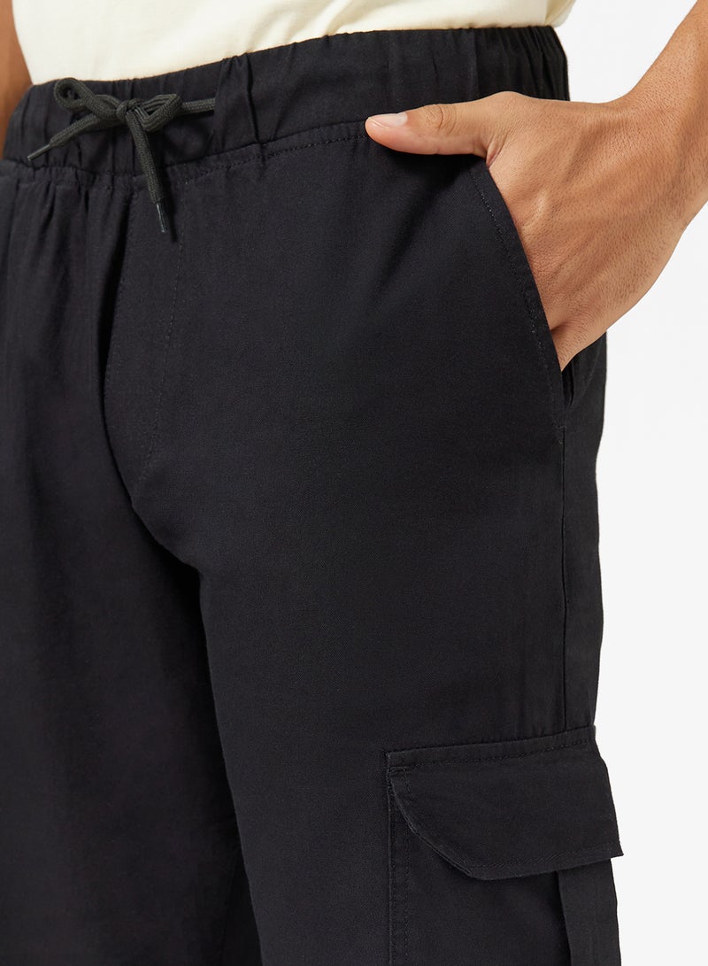 Seventy Five Cargo Pocket Oversized Linen Blend Pants - Image 4