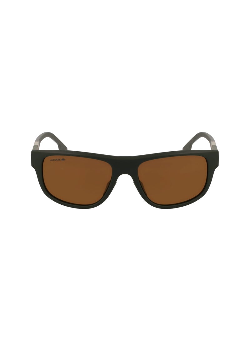 LACOSTE FULL RIM INJ-RUBBER INJECTED LACOSTE SUNS L6042S 5517 (275) MATTE KHAKI/BROWN FLASH GOLD - Image 2