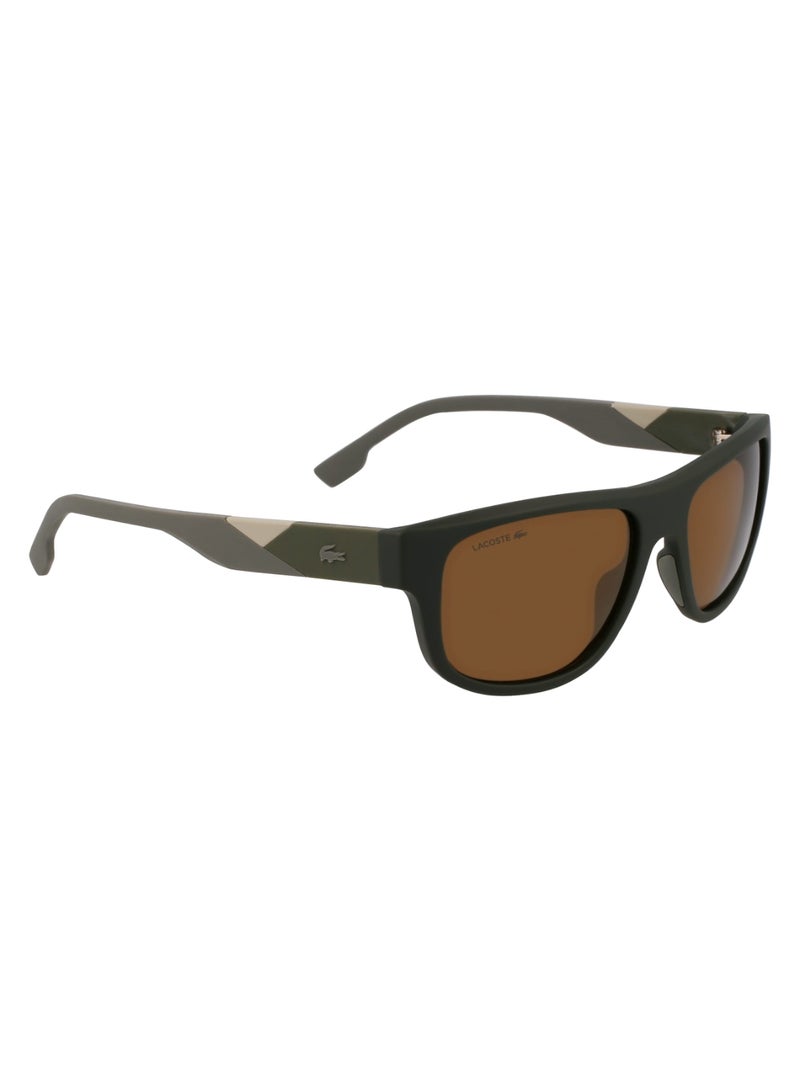 LACOSTE FULL RIM INJ-RUBBER INJECTED LACOSTE SUNS L6042S 5517 (275) MATTE KHAKI/BROWN FLASH GOLD - Image 3