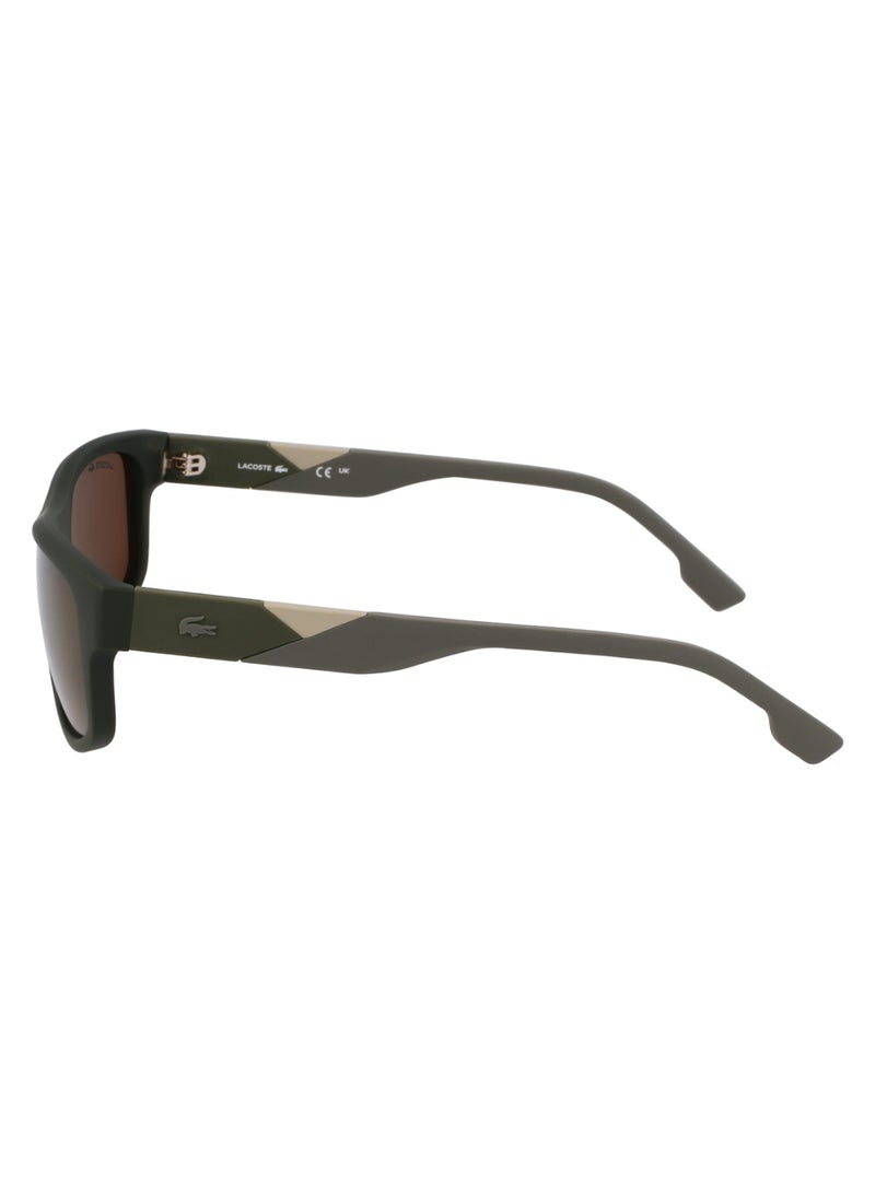 LACOSTE FULL RIM INJ-RUBBER INJECTED LACOSTE SUNS L6042S 5517 (275) MATTE KHAKI/BROWN FLASH GOLD - Image 4