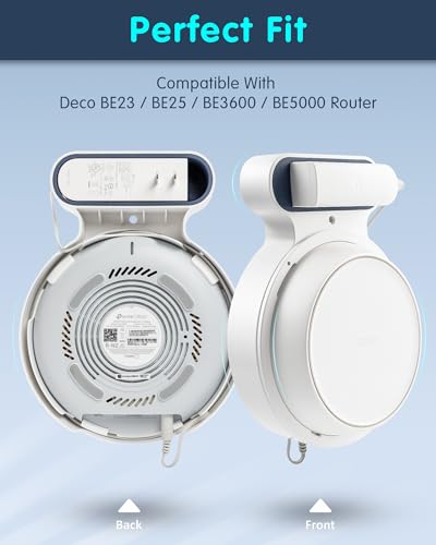 PETIMETI Wall Mount Holder for Deco BE23/BE25/BE3600/BE5000 WiFi 7 Mesh System, Space Saving Wall Mount Bracket with Cord Management, Easy to Install and Moved (2 Pack) - Image 2