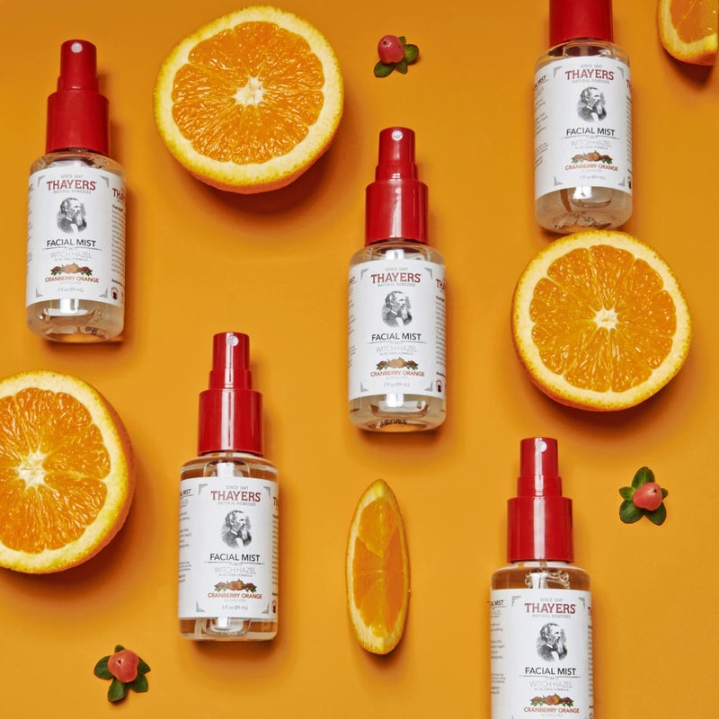 THAYERS Trial Size Cranberry Orange Witch Hazel Facial Mist with Aloe Vera Toner (3 oz.) - Image 4