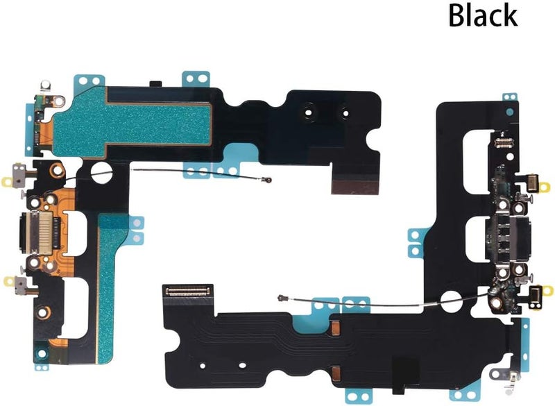 Atnsinc OEM USB Charging and Headphone Jack Port Dock Connector + Mic Flex Cable + Signal Antenna Replacement Compatible with iPhone 7 Plus Including 1Set Repair Tools (Black) - Image 2