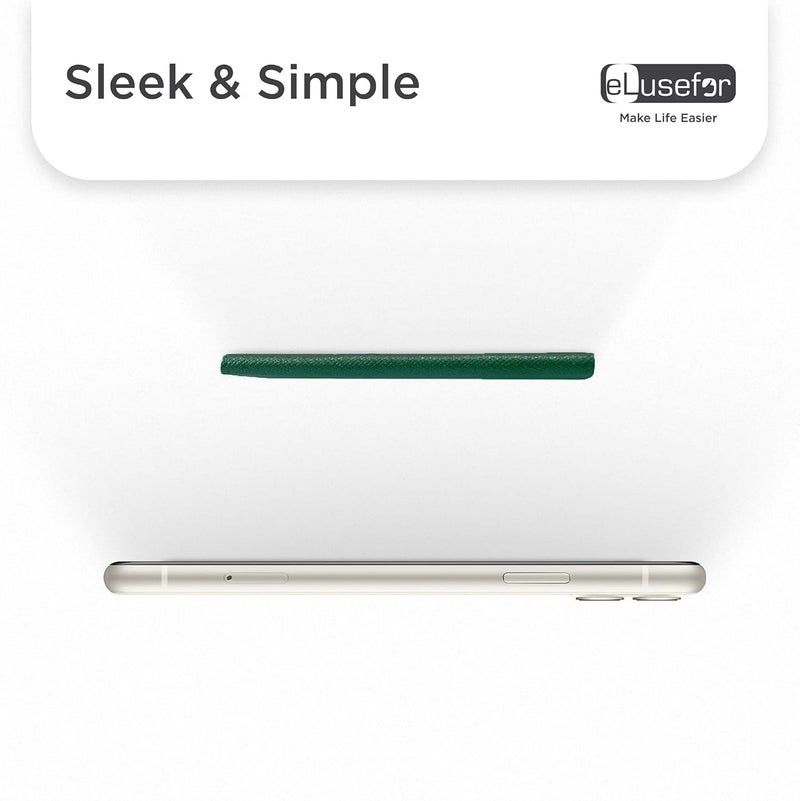 eLusefor Stick-On Phone Wallet for Back of iPhone or Android Case | 6 Sleeve Credit Card Holder - Pocket for Cards, Money & ID - Built-in Stand - Waterproof Material - Travel, Work & Life-Proof - Green - Image 4