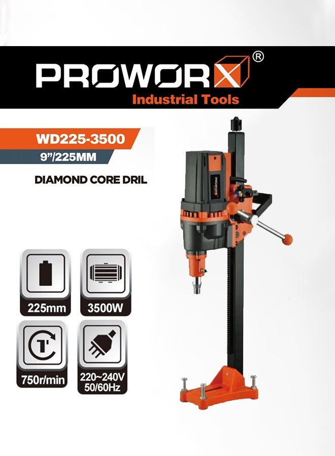 برو ووركس ماكينة حفر كور دريل برووكس WD225-3500 – بقوة 3500 واط – 9 بوصة (225 مم) – للاستخدام الخرساني الثقيل – ضمان سنة - Image 1