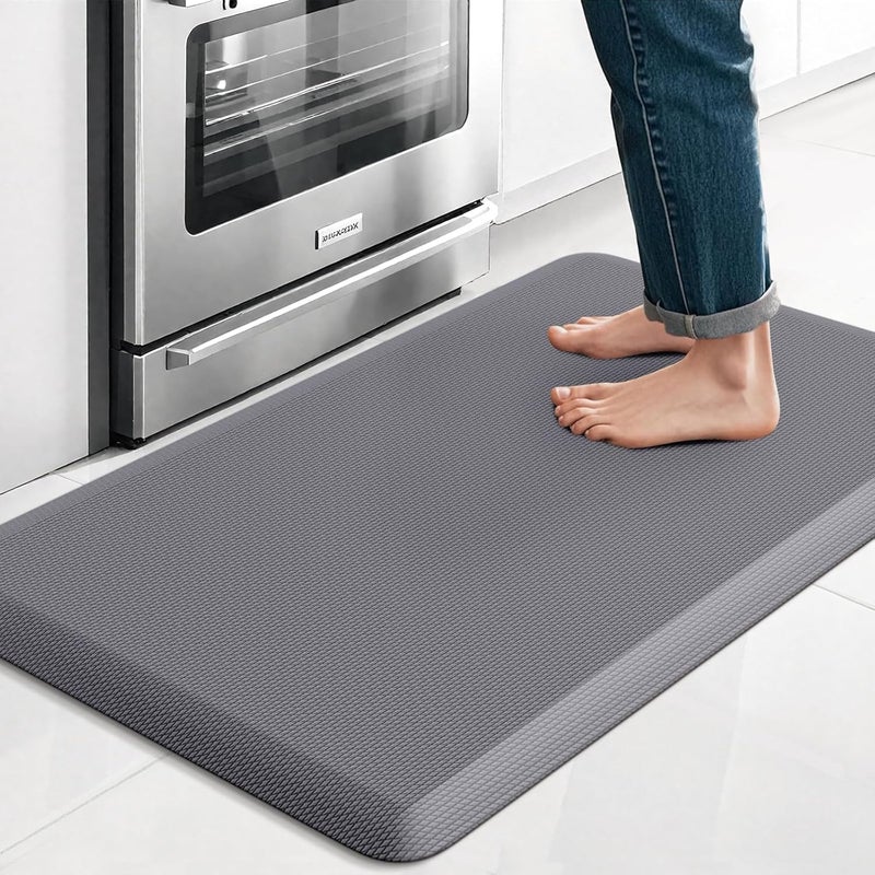 TranquilRelax Kitchen Mat, Grey, 17.3''x28'' | Thick Floor Comfort Anti-Fatigue Mat, Non-Slip, Water Resistant, Stain Resistant, Easy Clean, for Kitchen, Sink, Office,Home - Image 1