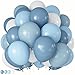 Paeyeq Dusty Blue Balloons 60 Pcs 12 Inch Fog Slate Baby Blue Balloons with Matte White Latex Balloon for Baby Shower Birthday Bridal Shower Wedding Engagement Bachelorette Party Decorations Supplies - Image 2