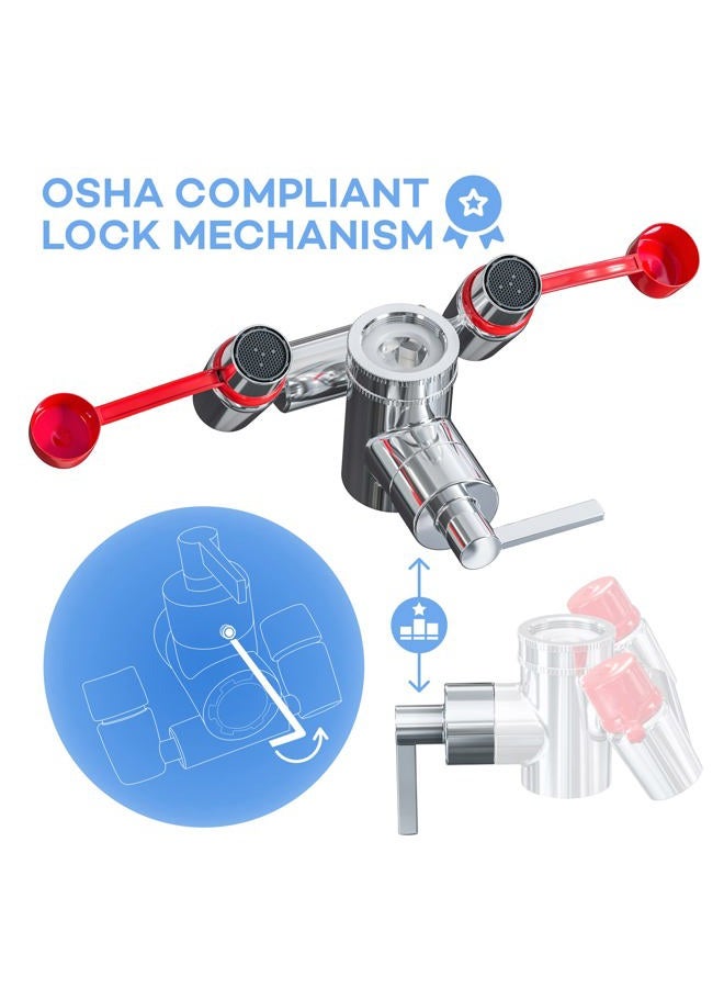 Skywin TidyFriend Eye Wash Station OSHA Approved - Fast Activating Faucet Mounted Eye Wash Sink Attachment-1X Non Stop Flow Eyewash Station & Eyewash Sign,3X Common Sink Adapter,2X Inspection Tags - Image 2