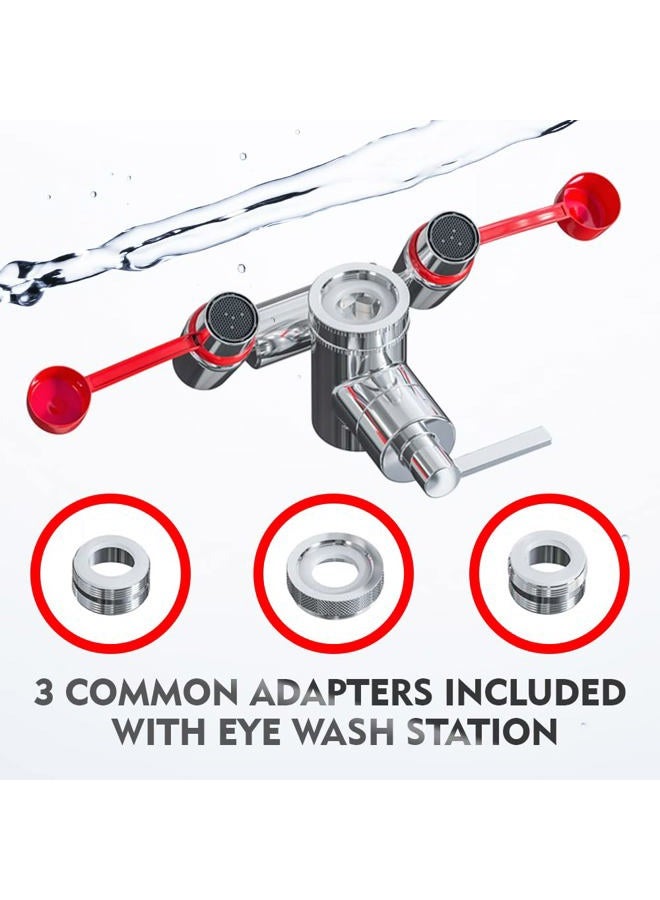 Skywin TidyFriend Eye Wash Station OSHA Approved - Fast Activating Faucet Mounted Eye Wash Sink Attachment-1X Non Stop Flow Eyewash Station & Eyewash Sign,3X Common Sink Adapter,2X Inspection Tags - Image 5