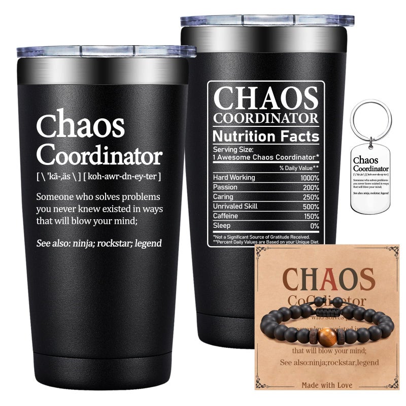 Grifarny Chaos Coordinator Tumbler Mug Christmas Thank You Gifts for Men Employee Teacher Appreciation Gifts Boss Day Gift Gift for Coworker Administrative Assistant Supervisors Secretary