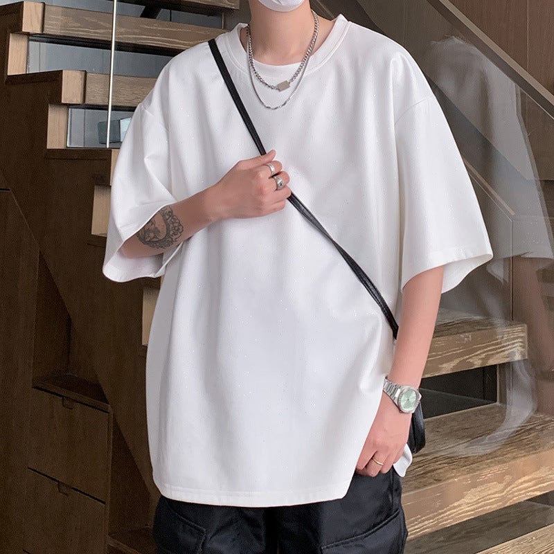 Suede Stars Bronzing Round Neck Short-Sleeved T-Shirt Men'S Summer Casual Plus Size Half-Sleeved Teenager Loose T-Shirt - Image 5