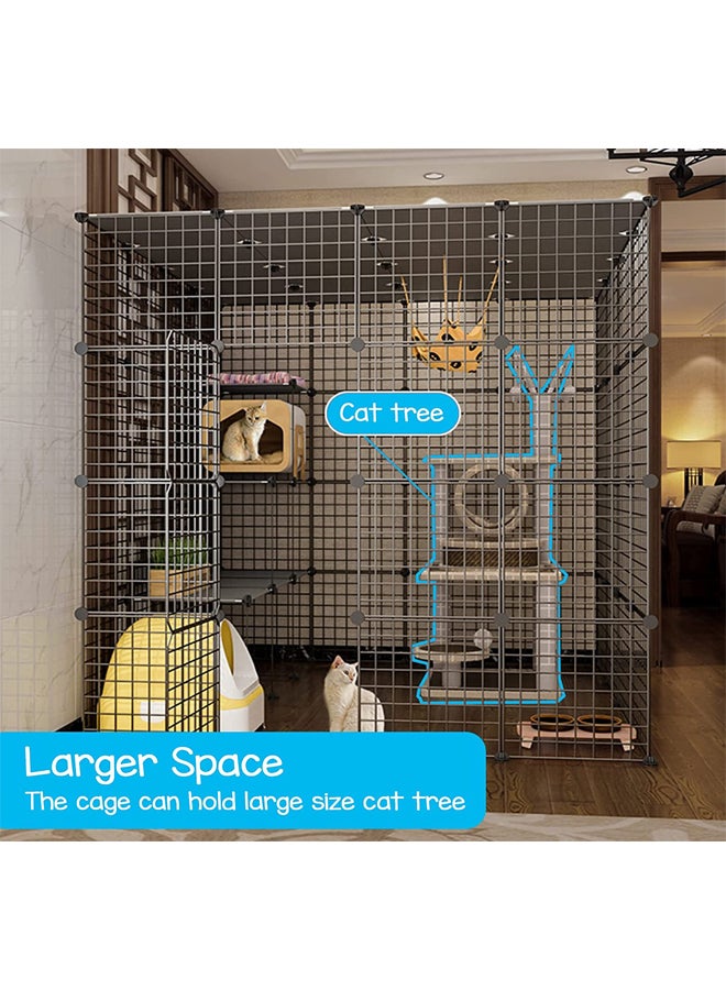 Generic Large Cat Cage 4 Tier DIY Enclosures Indoor Cat Playpen Detachable Metal Wire Indoor DIY Kennels Crate Large Exercise Place Ideal  - Image 5
