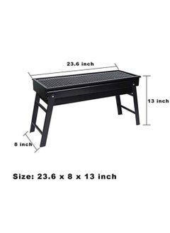 Yuwell Foldable Charcoal BBQ Grill Portable Barbecue Grill For Outdoor Household Camping Grill Black 61X22X31CM  - Image 4