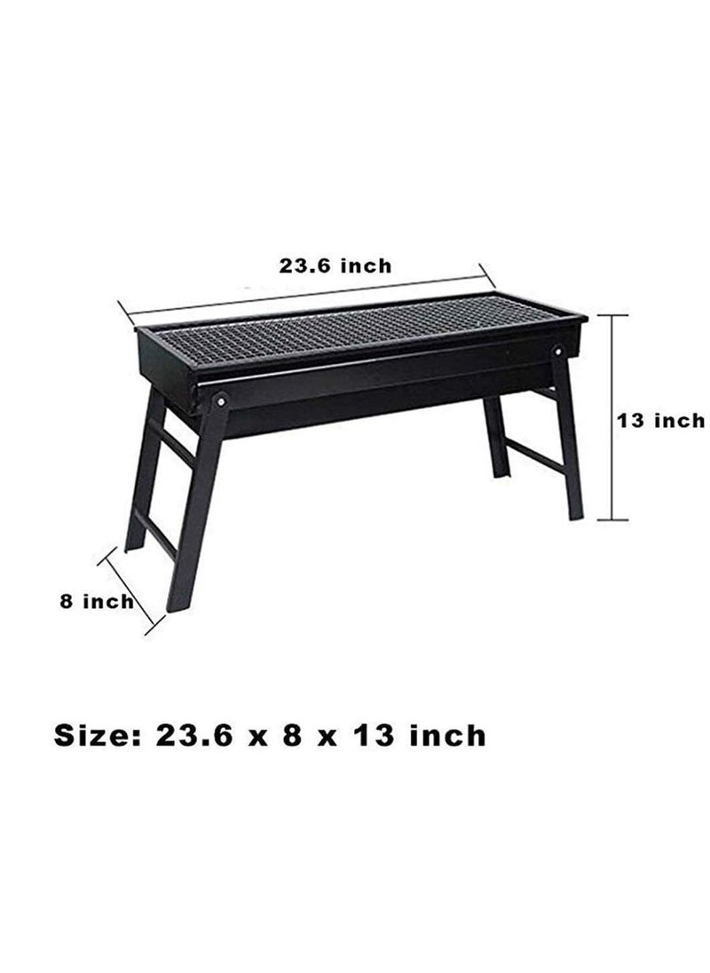 Yuwell Foldable Charcoal BBQ Grill Portable Barbecue Grill For Outdoor Household Camping Grill Black 61X22X31CM  - Image 4
