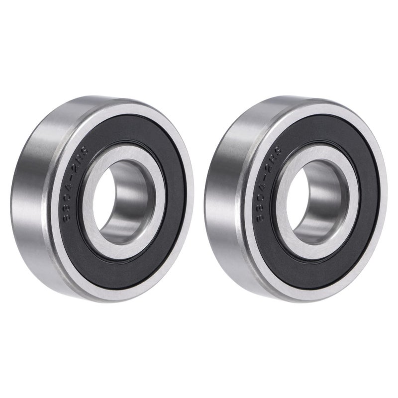 uxcell 6304-2RS Deep Groove Ball Bearings 20x52x15mm Double Sealed Chrome Steel 2pcs - Image 1