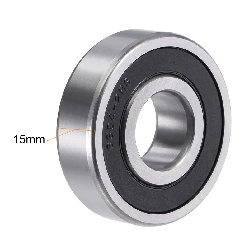 uxcell 6304-2RS Deep Groove Ball Bearings 20x52x15mm Double Sealed Chrome Steel 2pcs - Image 3