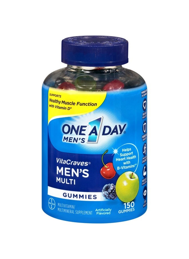 ONE A DAY - Men’S Vitacraves Multivitamin Gummies Supplement With Vitamins A C E B6 B12 And Vitamin D 150 Count - Image 1