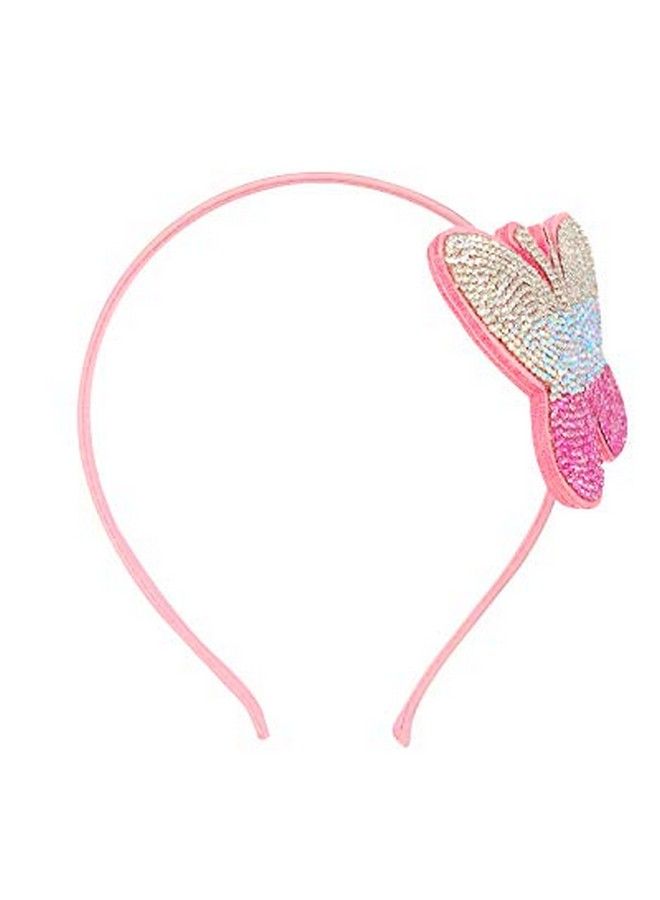 Bowbear Girls Womens Crystal Party Headband Pink Butterfly - Image 4