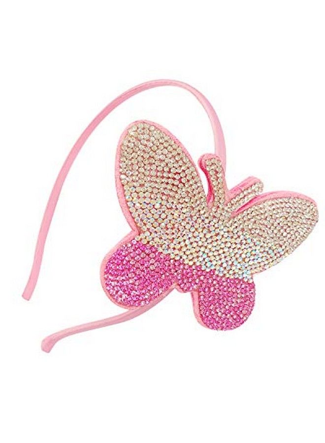 Bowbear Girls Womens Crystal Party Headband Pink Butterfly - Image 3