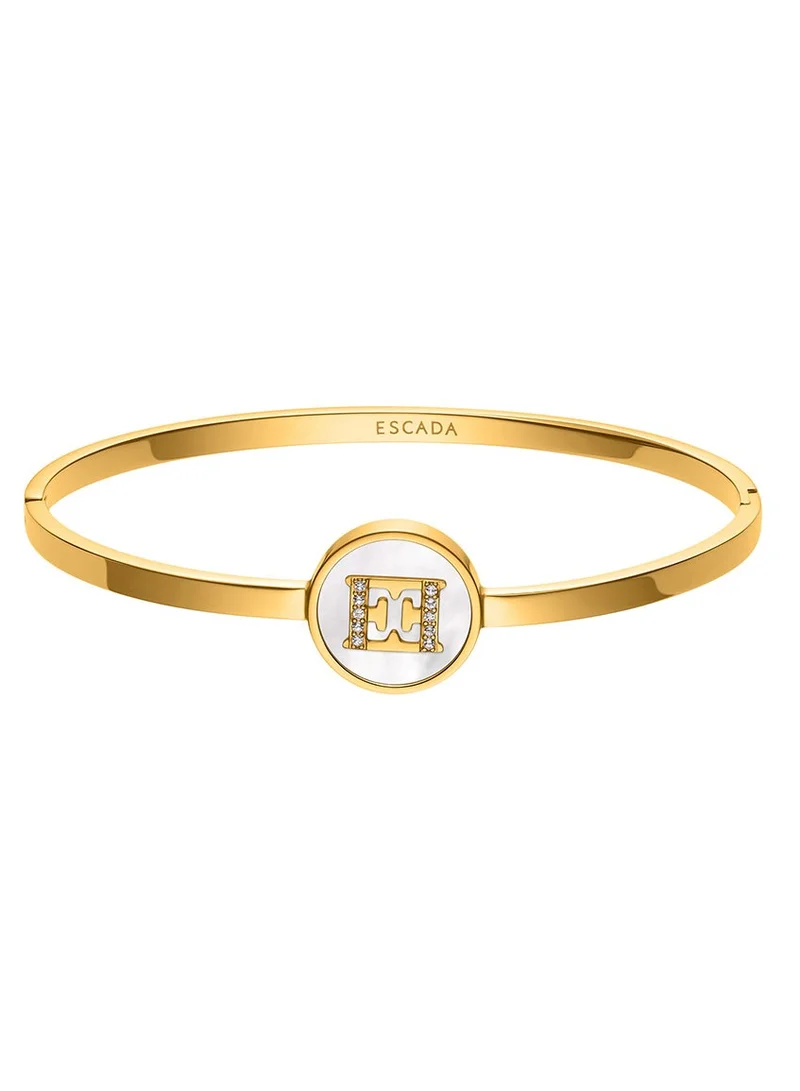 ESCADA Caroline Bangle for Women Mother-of-Pearl Charm, Iconic Logo, Timeless Elegance and Contemporary Allure