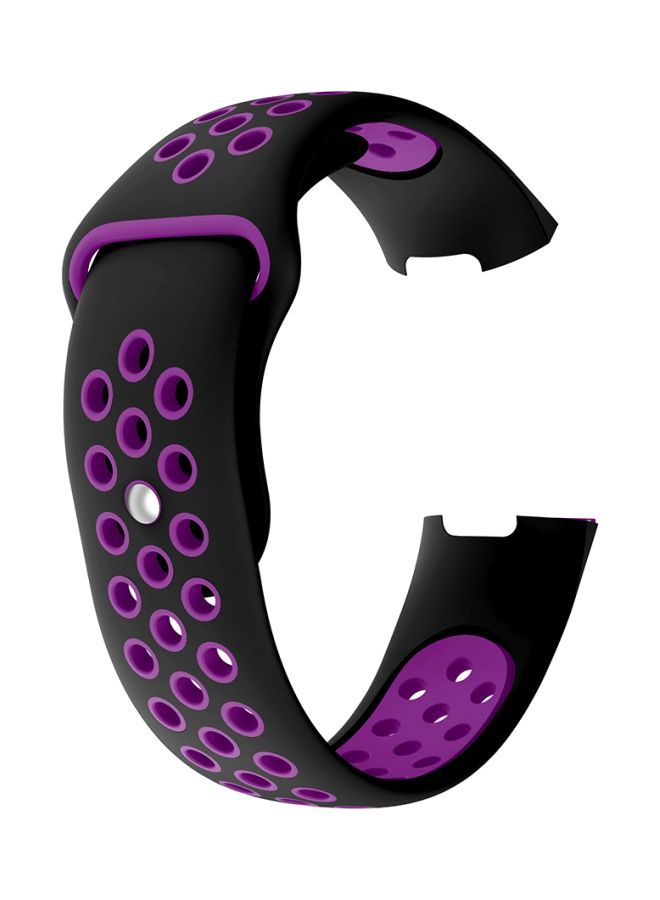 NIBEMINENT Replacement Band For Fitbit Charge 3 Purple/Black - Image 1