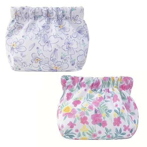 Kawn® 2pcs Makeup Pouch Small Pouches for Women, Portable Mini Makeup Bag for Purse, Self-Closing Oxford Cloth Coin Purse Pocket Cosmetics Bag Travel Organizer for Lipstick Jewelry Earphones (B) - Image 1
