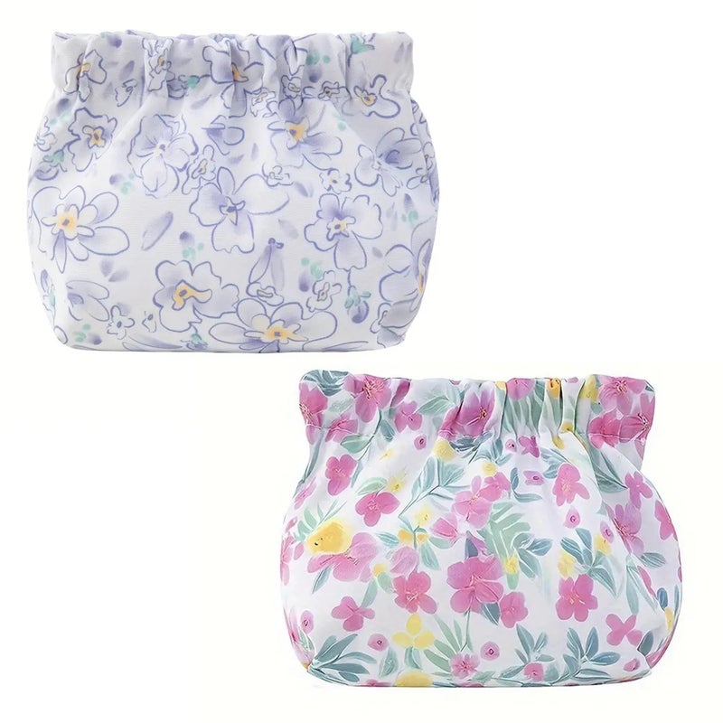 Kawn® 2pcs Makeup Pouch Small Pouches for Women, Portable Mini Makeup Bag for Purse, Self-Closing Oxford Cloth Coin Purse Pocket Cosmetics Bag Travel Organizer for Lipstick Jewelry Earphones (B) - Image 5