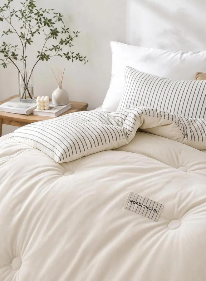 Styli 1-Piece Polyester Comforter - Off White, 200X230Cm