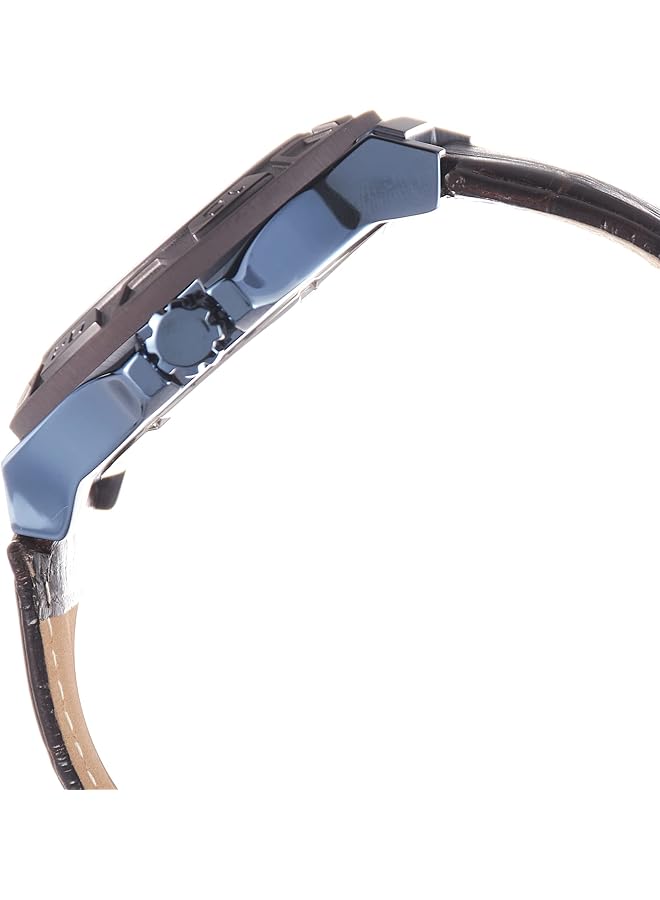 جس ساعة كوارتز رجالية بشاشة تناظرية وحزام جلدي W0674G5 - Image 3