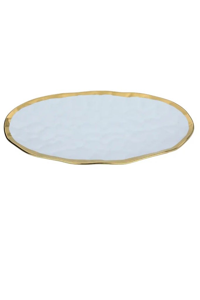 Alsaif Gallery Al Saif Gallery Porcelain Serving Plate, 14 inches, oval - white - Image 1