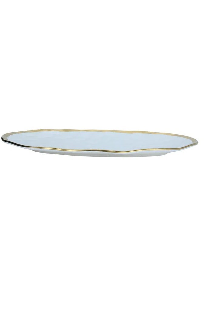 Alsaif Gallery Al Saif Gallery Porcelain Serving Plate, 14 inches, oval - white - Image 4