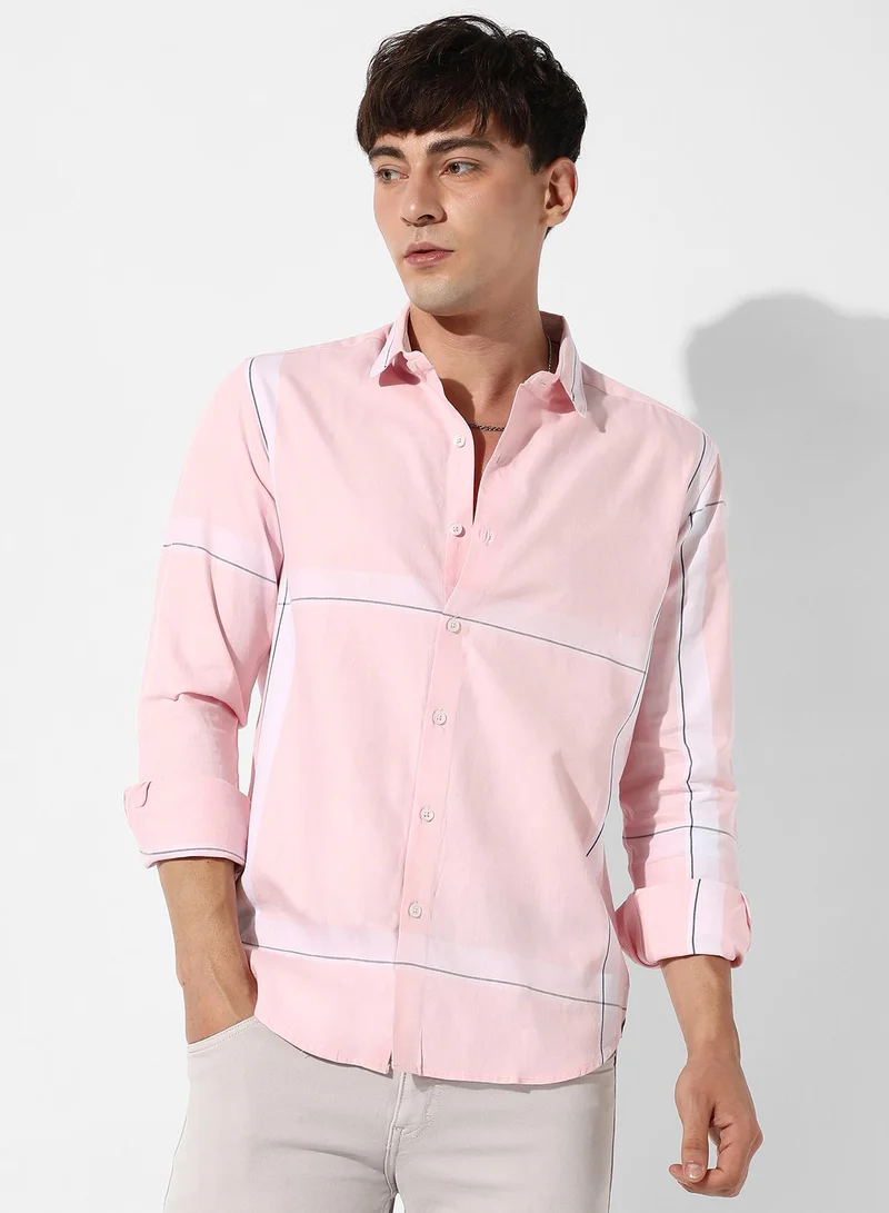Men's Pastel Striped Button Up Shirt