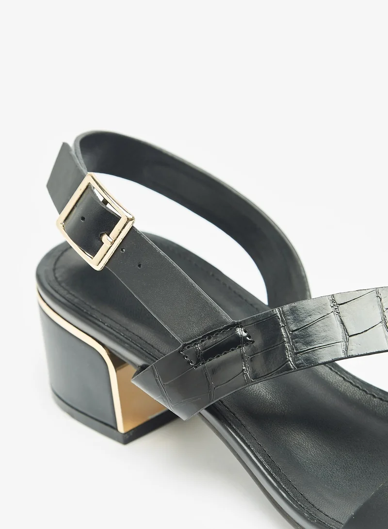 فلورا بيلا من شو إكسبرس Womens Textured Sandals with Block Heels and Buckle Closure