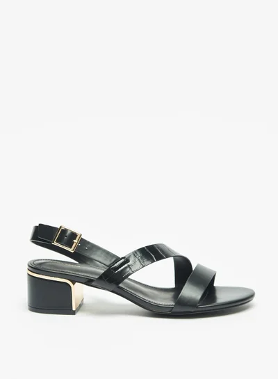 فلورا بيلا من شو إكسبرس Womens Textured Sandals with Block Heels and Buckle Closure