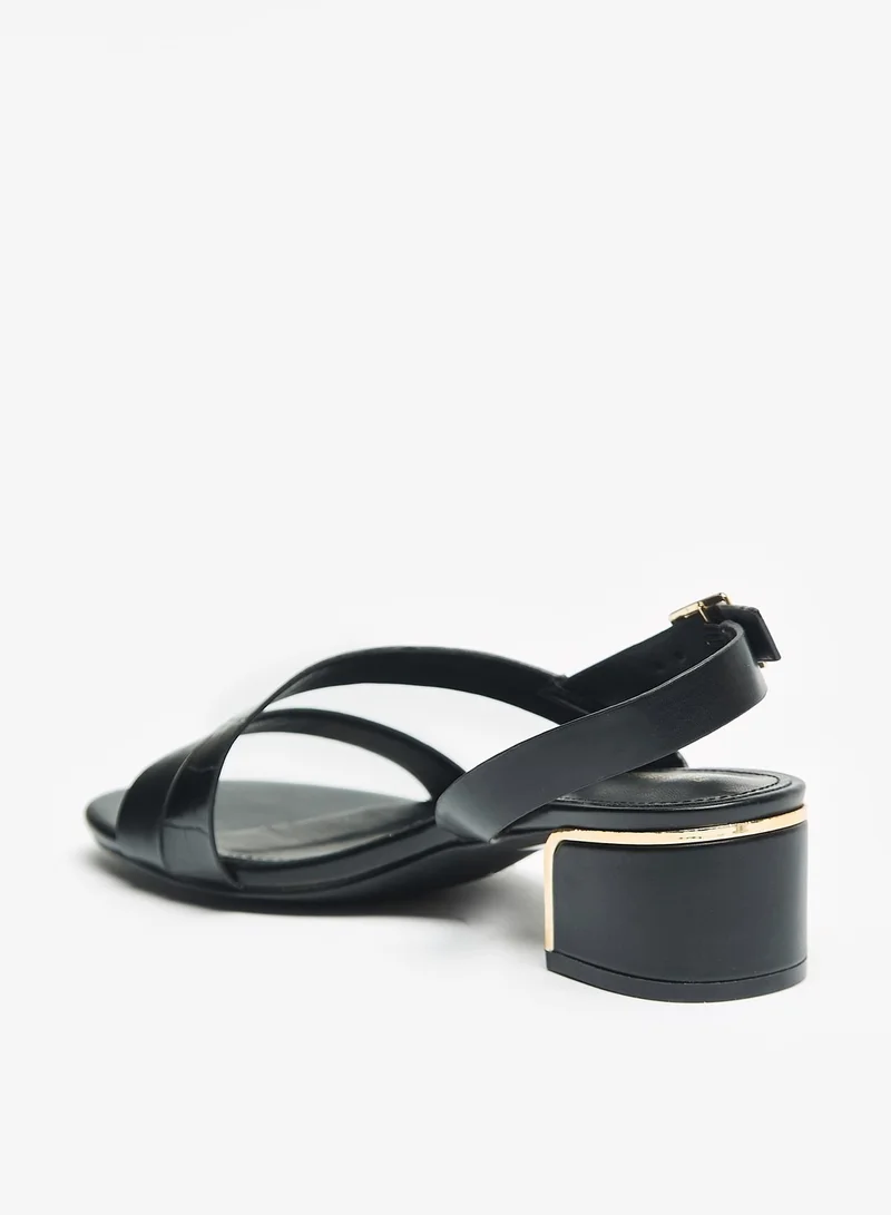 فلورا بيلا من شو إكسبرس Womens Textured Sandals with Block Heels and Buckle Closure