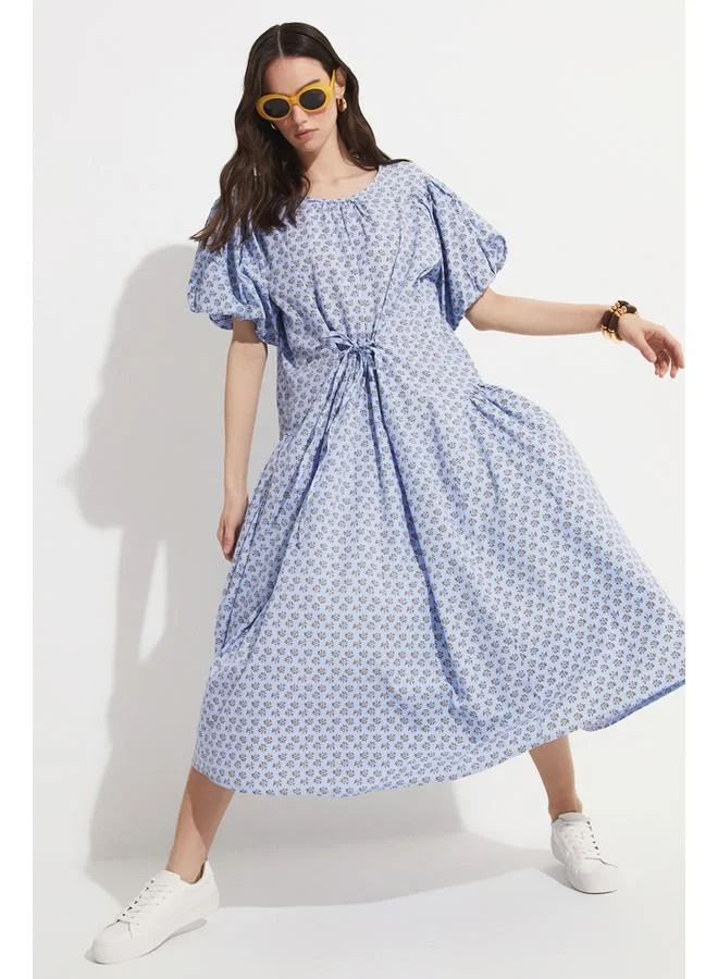 JUNE Floral Tie-Waist Dress