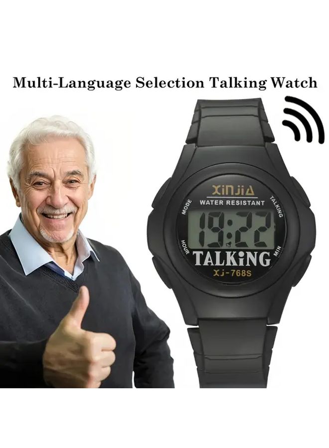 Talking Watch For Visually Impaired Italian Voice Multi Language Time Announcement Alarm - Image 1