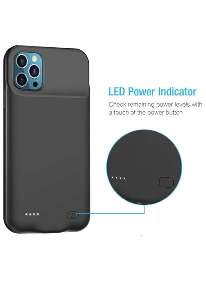 حافظة بطارية لهاتف iPhone 12 و12 Pro، حافظة شحن بطارية نحيفة قابلة لإعادة الشحن بقدرة 7000 مللي أمبير في الساعة متوافقة مع حافظة شاحن بطارية iPhone ممتدة - Image 3