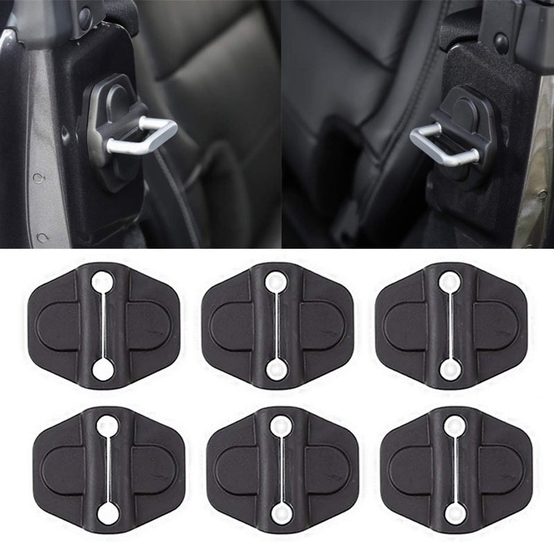 YOCTM Door Lock Decoration Cover for 2018-2025 Jeep Wrangler JL JLU 4XE Unlimited Sahara Sports Rubicon Gladiator JT Door Lock Cover Parts Accessories Black (4Door) (Pack of 6) - Image 1