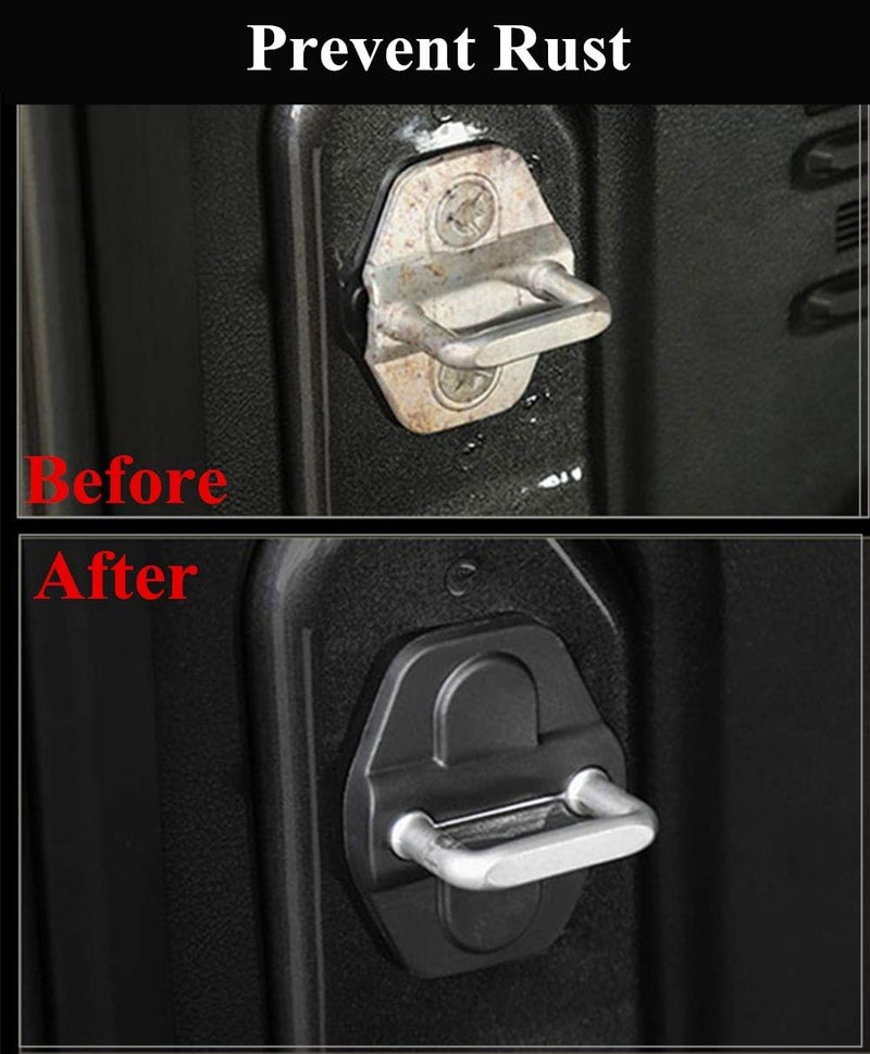 YOCTM Door Lock Decoration Cover for 2018-2025 Jeep Wrangler JL JLU 4XE Unlimited Sahara Sports Rubicon Gladiator JT Door Lock Cover Parts Accessories Black (4Door) (Pack of 6) - Image 5