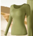 Versatile Acid Bathing Skin High Elasticity Seamless Thin Heat Self-Generating Slimming Autumn Suit Long Sleeve Warm Thermal Und Black top  - Image 5