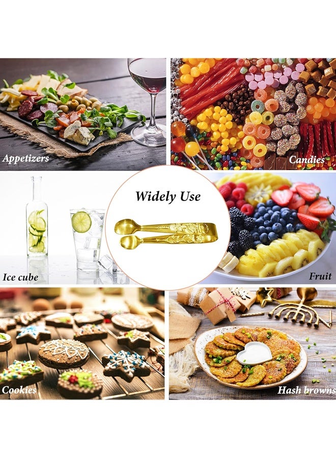6PCS Mini Serving Tongs Small Rose Sugar Cube Tongs (Gold) - Image 5
