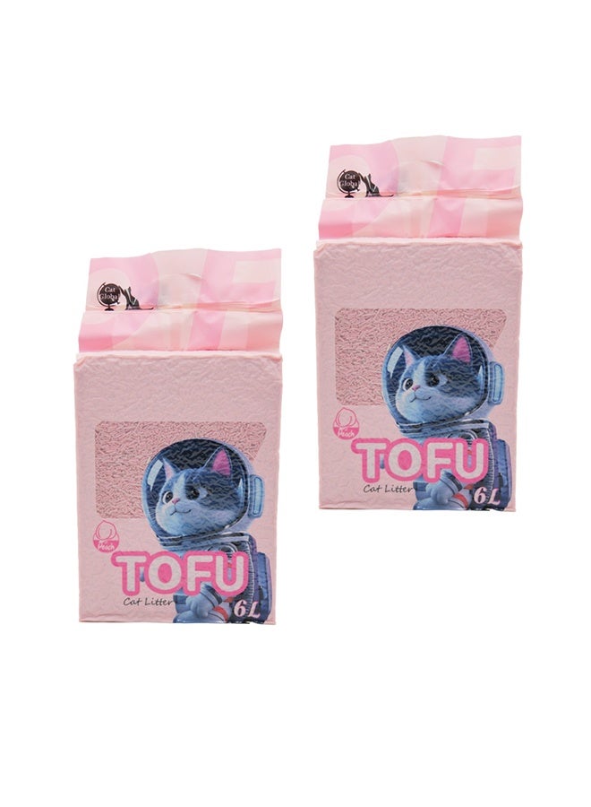 JCB CHIC رمل قطط توفو متكتل فائق الامتصاص وسريع الجفاف، رمل من مكونات طبيعية 100٪، خالٍ من الغبار تمامًا، أقل انتشارًا (6 لتر × 2 كيس) - Image 1